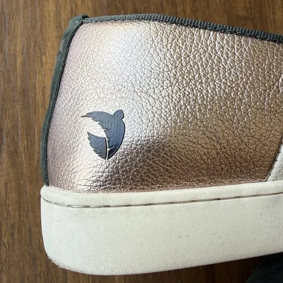 Birdies X Angel City Swift Slip On Sneaker Womens 7 Green Suede Rose Gold Shoes - Picture 6 of 11